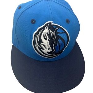 Adidas Originals Dallas Mavericks NBA Fitted Hat Blue Navy Wool Size 7 1/8 Cap